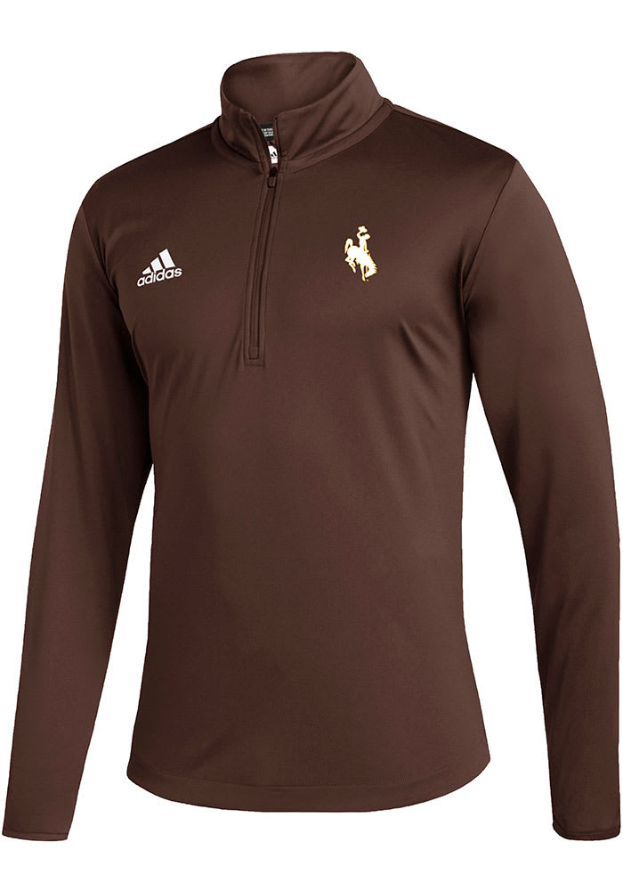 Wyoming Cowboys Mens Brown Under the Lights Long Sleeve 1/4 Zip Pullover