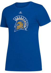 Adidas San Jose State Spartans Womens Blue Amplifier Short Sleeve T-Shirt