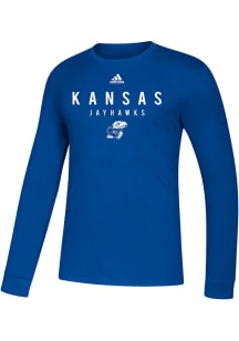 Adidas Kansas Jayhawks Blue Amplifier Long Sleeve T Shirt