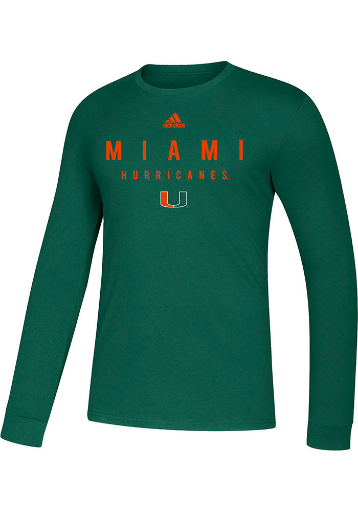 Miami Hurricanes Green Amplifier Long Sleeve T Shirt