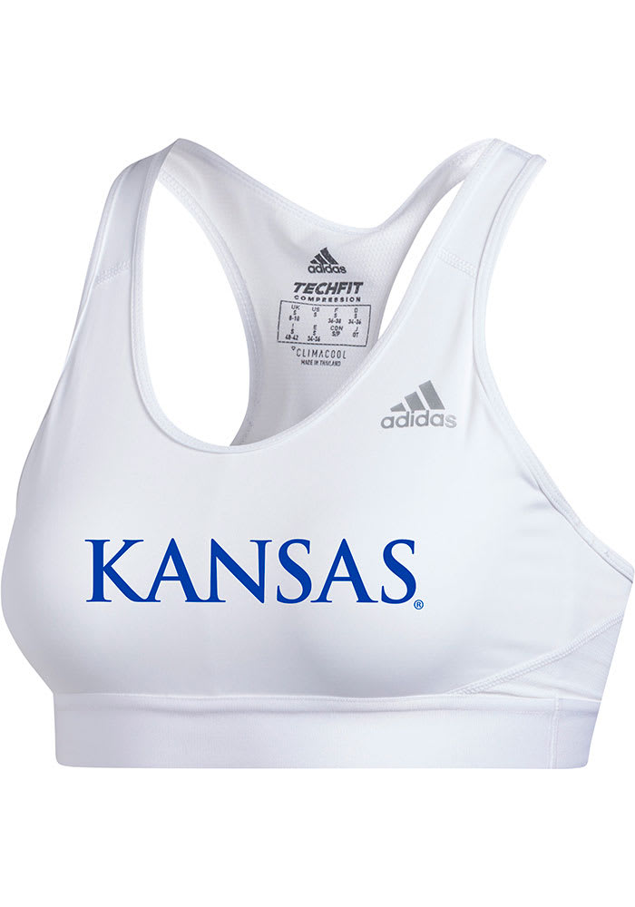 Kansas Jayhawks Womens White Alphaskin Bra Tank Top