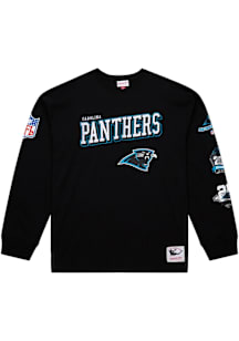 Mitchell and Ness Carolina Panthers Black Training Camp Vintage Long Sleeve Fashion T Shirt