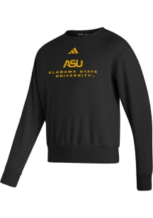 Adidas Alabama State Hornets Mens Black Premium Vintage Long Sleeve Crew Sweatshirt