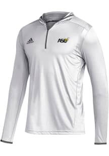 Adidas Alabama State Hornets Mens White Team Issue Hooded Long Sleeve 1/4 Zip Pullover