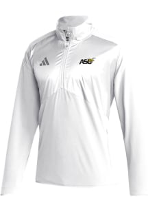 Adidas Alabama State Hornets Mens White Sideline Woven Long Sleeve 1/4 Zip Pullover
