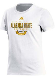 Adidas Alabama State Hornets Womens White Fresh Short Sleeve T-Shirt