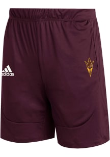 Adidas Arizona State Sun Devils Mens Maroon Sideline Knit Shorts