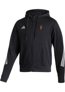Adidas Arizona State Sun Devils Mens Black Fashion Hooded Long Sleeve Full Zip Jacket