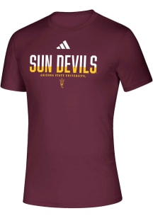 Adidas Arizona State Sun Devils Maroon Creator Short Sleeve T Shirt