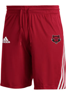Adidas Arkansas State Red Wolves Mens Red 3 Stripe Knit Shorts