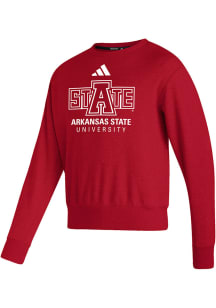 Adidas Arkansas State Red Wolves Mens Red Premium Vintage Long Sleeve Crew Sweatshirt