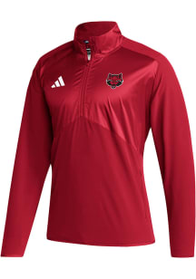 Adidas Arkansas State Red Wolves Mens Red Sideline Woven Long Sleeve 1/4 Zip Pullover
