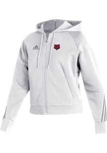 Adidas Arkansas State Red Wolves Womens White Fashion Hooded Long Sleeve Full Zip Jacket