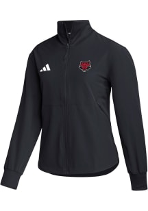 Adidas Arkansas State Red Wolves Womens Black Travel Woven Light Weight Jacket