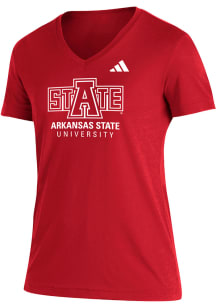 Adidas Arkansas State Red Wolves Womens Red Blend Short Sleeve T-Shirt