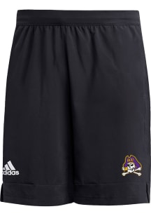 Adidas East Carolina Pirates Mens Black 9 Inch Heat Ready Woven Shorts