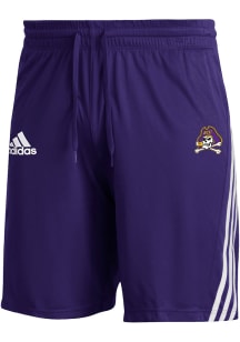 Adidas East Carolina Pirates Mens Purple 3 Stripe Knit Shorts