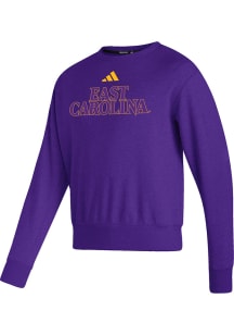 Adidas East Carolina Pirates Mens Purple Premium Vintage Long Sleeve Crew Sweatshirt