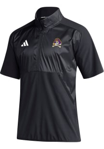 Adidas East Carolina Pirates Mens Black Sideline Short Sleeve 1/4 Zip