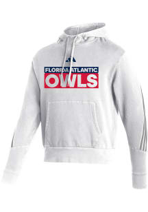 Adidas Florida Atlantic Owls Mens White Fashion Pullover Long Sleeve Hoodie