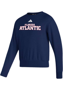 Adidas Florida Atlantic Owls Mens Navy Blue Premium Vintage Long Sleeve Crew Sweatshirt