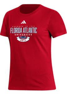 Adidas Florida Atlantic Owls Womens Red Fresh Short Sleeve T-Shirt