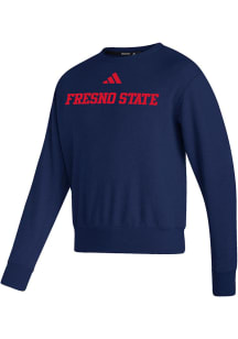 Adidas Fresno State Bulldogs Mens Navy Blue Premium Vintage Long Sleeve Crew Sweatshirt