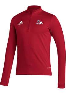 Adidas Fresno State Bulldogs Mens Red Entrada22 Training Long Sleeve 1/4 Zip Pullover