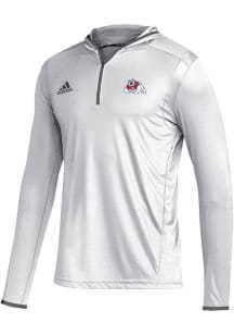 Adidas Fresno State Bulldogs Mens White Team Issue Hooded Long Sleeve 1/4 Zip Pullover