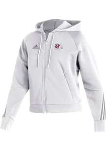 Adidas Fresno State Bulldogs Womens White Fashion Hooded Long Sleeve Full Zip Jacket