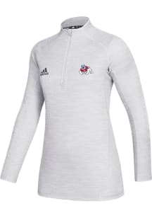 Adidas Fresno State Bulldogs Womens White Game Mode Performance 1/4 Zip Pullover