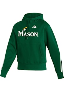 Adidas George Mason University Womens Green Fashion Pullover Hooded Sweatshirt