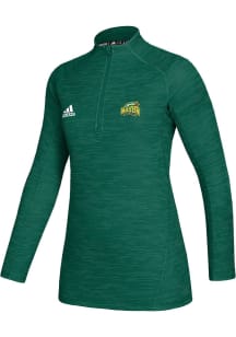 Adidas George Mason University Womens Green Game Mode Performance Qtr Zip
