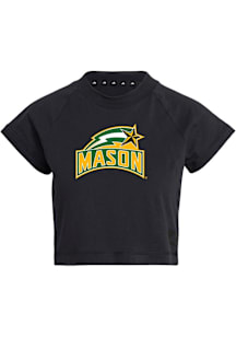 Adidas George Mason University Womens Black Recycled Crop Short Sleeve T-Shirt