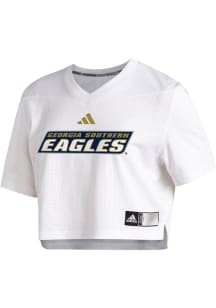 Adidas Georgia Southern Eagles Womens White Crop Jersey Short Sleeve T-Shirt
