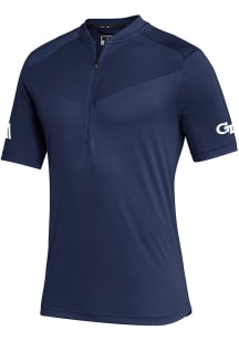 Adidas GA Tech Yellow Jackets Mens Navy Blue Sideline Short Sleeve Polo