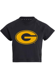 Adidas Grambling State Tigers Womens Black Recycled Crop Short Sleeve T-Shirt
