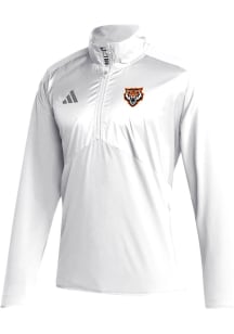 Adidas Idaho State Bengals Mens White Sideline Woven Long Sleeve 1/4 Zip Pullover
