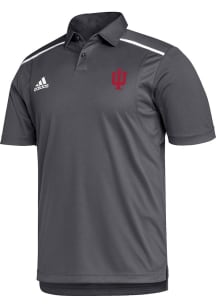 Adidas Indiana Hoosiers Mens Grey Team Issue Short Sleeve Polo