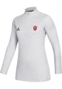 Adidas Indiana Hoosiers Womens White Game Mode Performance 1/4 Zip Pullover