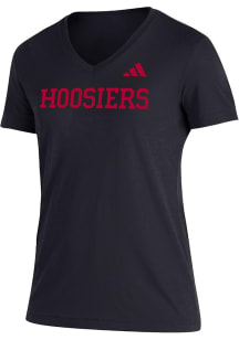 Adidas Indiana Hoosiers Womens Black Blend Short Sleeve T-Shirt