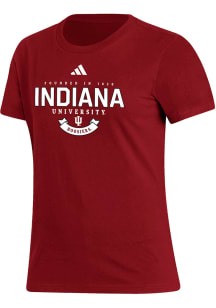 Adidas Indiana Hoosiers Womens Red Fresh Short Sleeve T-Shirt