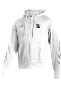 Adidas Louisiana Tech Bulldogs Mens White Fashion Hooded Long Sleeve Full Zip Jacket
