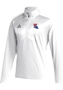 Adidas Louisiana Tech Bulldogs Mens White Sideline Woven Long Sleeve 1/4 Zip Pullover