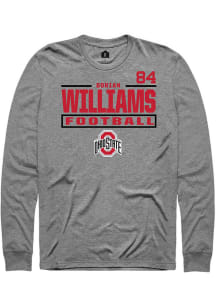 Dorian Williams Mens Graphite Ohio State Buckeyes NIL Stacked Box Long Sleeve Player T Shirt