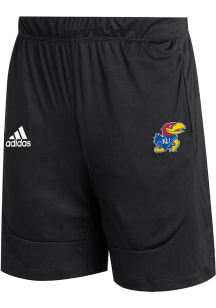 Adidas Kansas Jayhawks Mens Black Sideline Knit Shorts