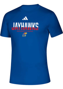 Adidas Kansas Jayhawks Blue Creator Short Sleeve T Shirt