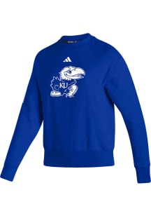 Adidas Kansas Jayhawks Womens Blue Premium Vintage Crew Sweatshirt