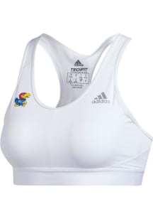 Adidas Kansas Jayhawks Womens White Alphaskin Bra Tank Top