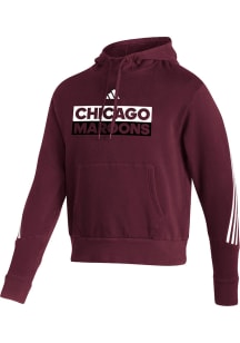 Adidas University of Chicago Maroons Mens Maroon Fashion Pullover Long Sleeve Hoodie